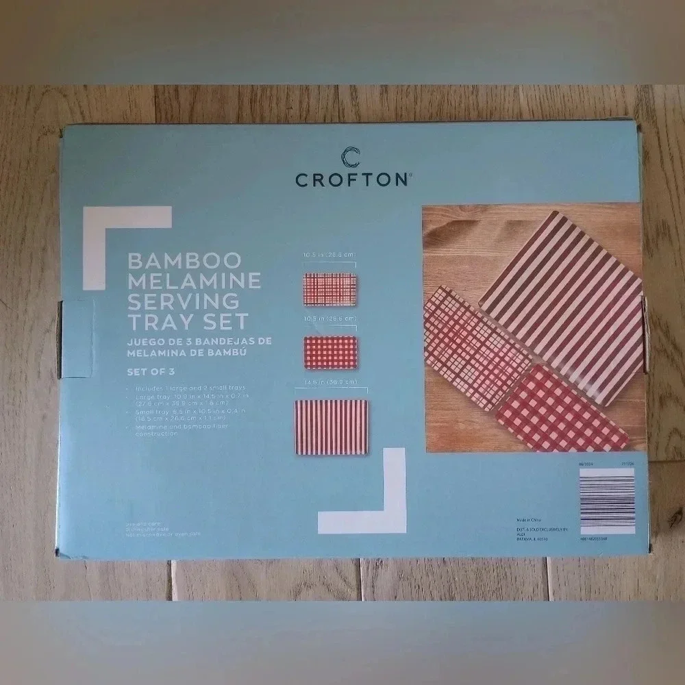Bamboo serving tray Crofton brand Aldi three piece home decor kitchen utensils
